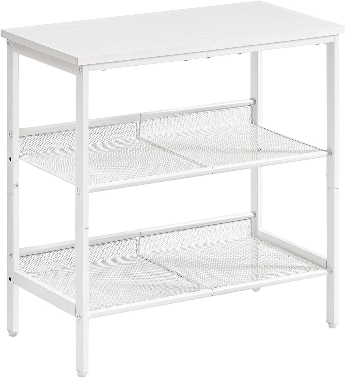 HOOBRO End Table, 3-Tier Narrow Side Table, Nightstand with 2 Flat or Slant Adjustable Shelves for Small Spaces, Hallway, Living Room, Bedroom, Sturdy, Easy Assembly, White WT23BZ01G1