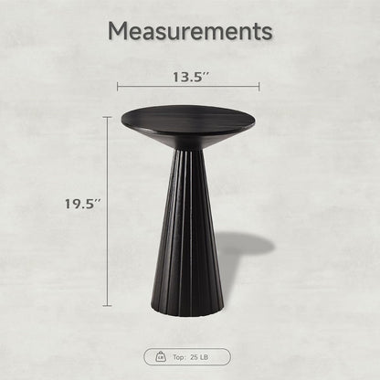 COZAYH Pedestal Small Drink Table Round Martini Table Wood Plant Stand End Table for Small Space Living Room, Bedroom, Black