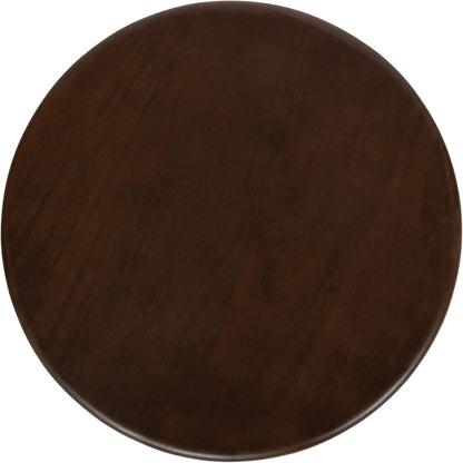 Kate and Laurel Seebeck Modern Wooden Round Side Table; 14 x 14 x 20; Dark Brown; Transitional Wood End Table for Use as Bedroom Nightstand or Living Room Accent Table