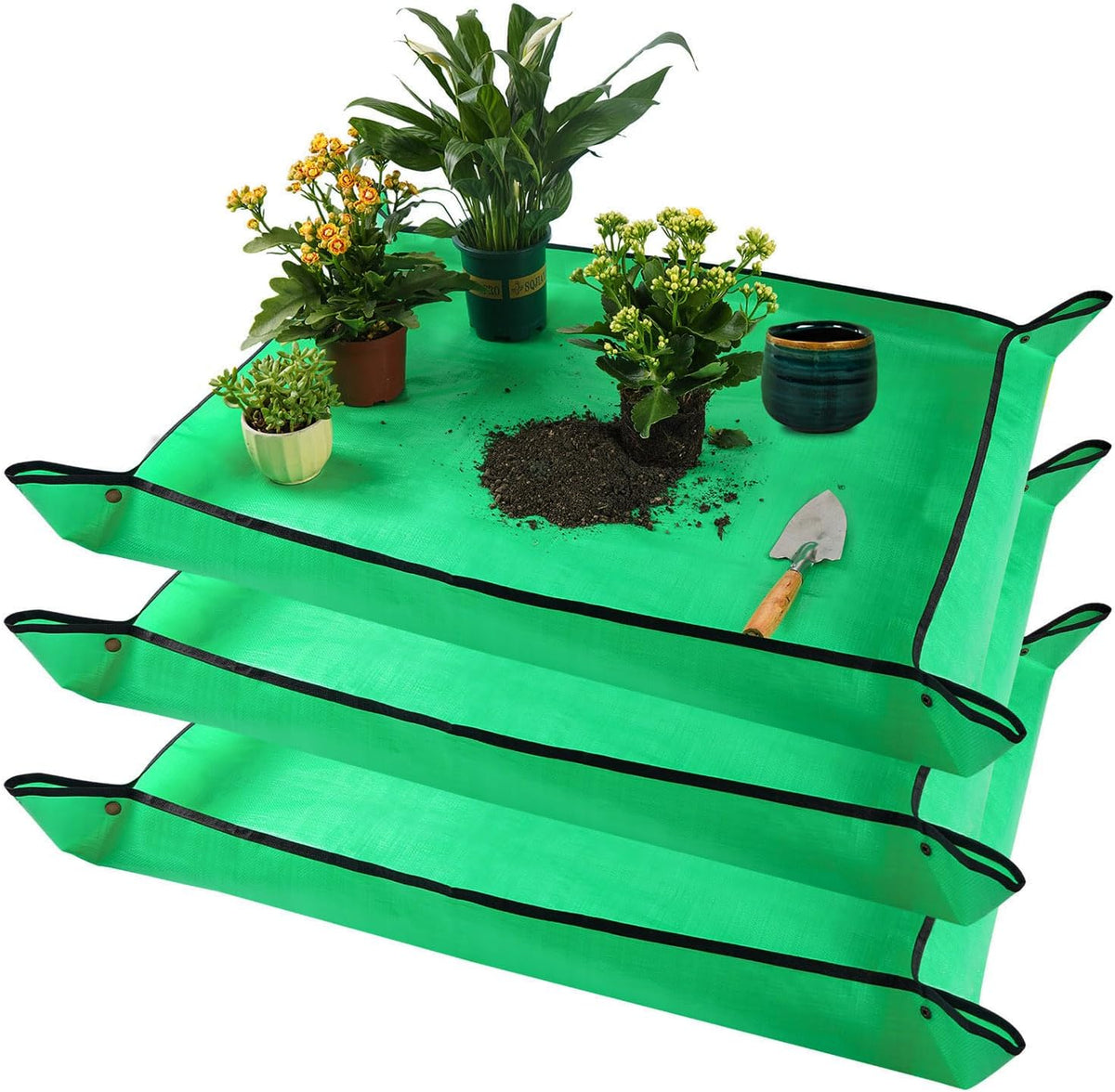 3PCS 39.5" x 31.5" Large Potting Mat for Indoor Plants Transplanting and Dirt Control Garden Gifts for Women Men