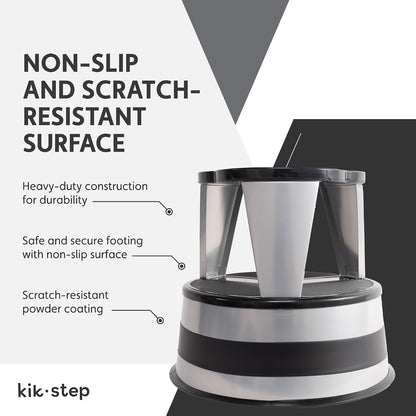 Cramer Kik Step Steel Step Stool - Two Step Stool, Holds 350 lbs (Silvertone)