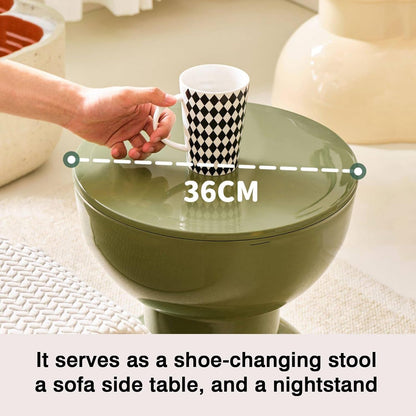 Versatile Low Stool/Side Table: Suitable as a Shoe-Changing Stool, Small Round, Living Room Side Table, Coffee Table