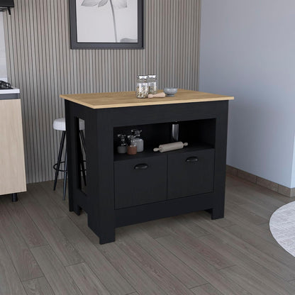Kitchen Island Two Door Cabinet and Shelf with Multicolor | Ample storage with two doors and shelf for kitchen organization