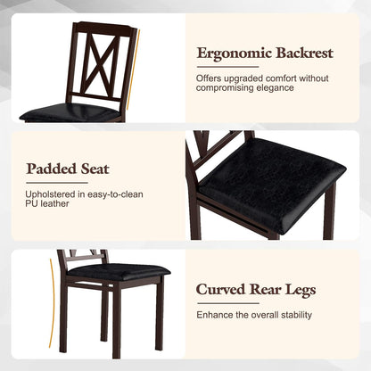 Giantex 5-Piece Dining Table Set for 4, 47" Rectangular Kitchen Table & 4 Chairs with Rubber Wood Legs, Upholstered Seat, Space-Saving Dinette Set for Small Spaces, Living Room, Apartment, Restaurant