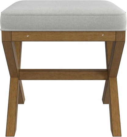 Hillsdale Somerset Backless Wood Vanity Stool for Makeup Room or Bathroom, Dark Driftwood