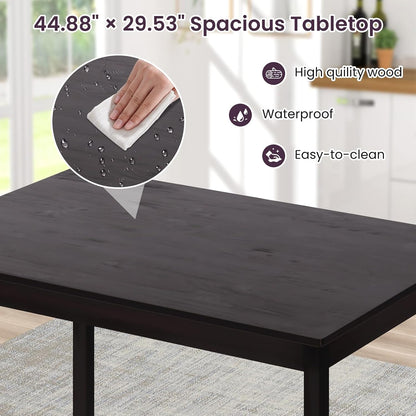Dkelincs 5 Piece Dining Table Set Kitchen Table and Chairs for 4 Modern Wooden Rectangular Dining Room Table with 4 Chairs for Kitchen, Restaurant, Small Space, Dark Brown
