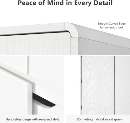 72" Tall Farmhouse Kitchen Pantry Cabinet with 8 Door Shelves, Curved Design Storage Cabinet with 3 Adjustable Shelves, Hidden Drawer, Versatile Cupboard for Kitchen, Dining & Bathroom, White