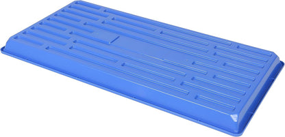 SUNPACK 10" x 20" Heavy Duty Shallow Plastic Seed Starting Tray, Blue, 1" (Pack of 10) - No Drainage Holes, Perfect for Greenhouses or Indoor Gardening