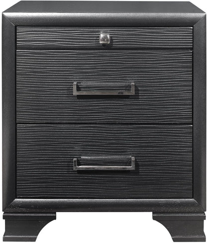 Grey Nightstand with 2-Drawer,for Small Spaces