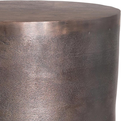 SIMPLIHOME Morris Metal Table - 17 inch Wide Cast Aluminum Round Accent Table in Antique Copper, Industrial Side or End Table for Living Room, Bedroom or Entryway with Handcrafted Finish, Assembled