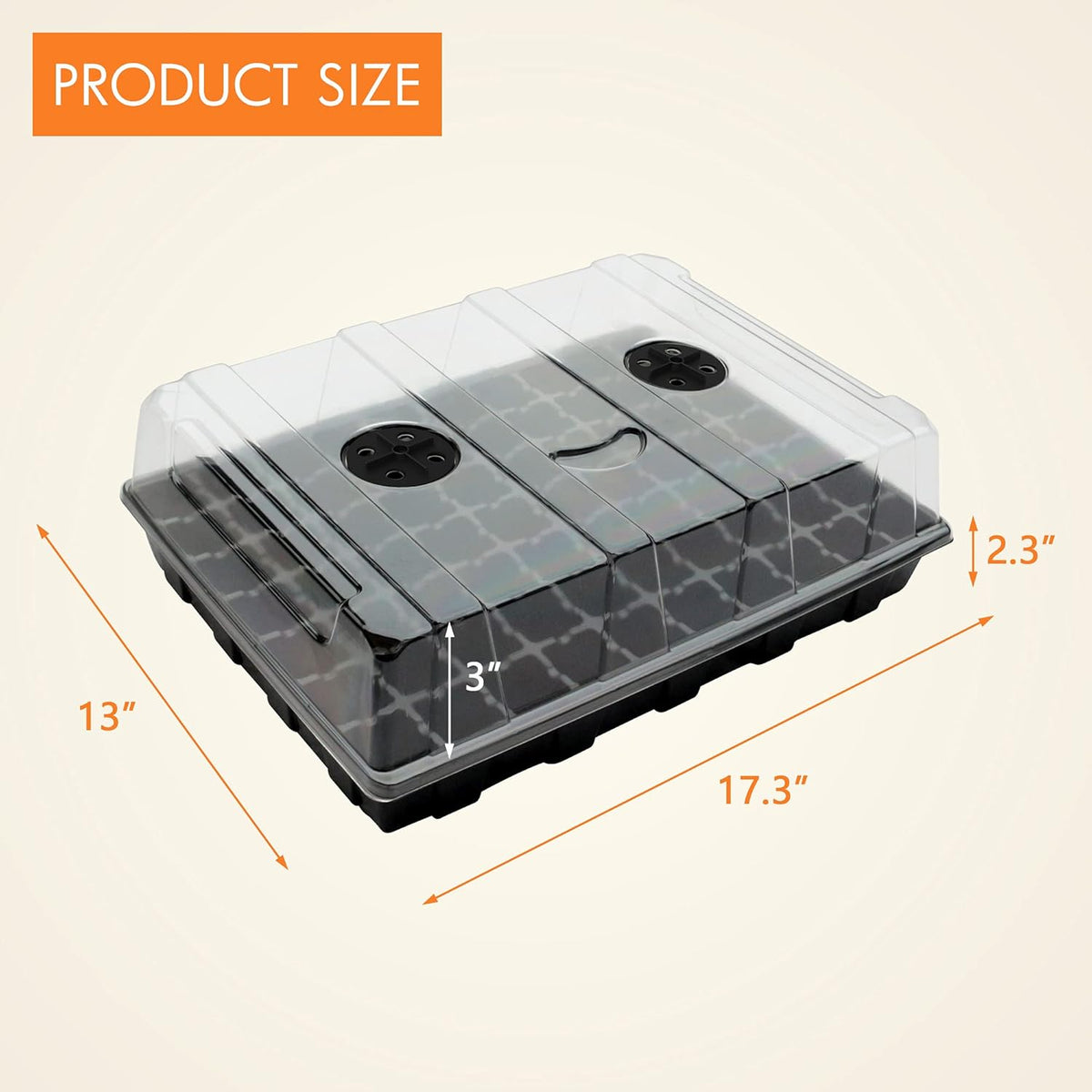 Gardzen Seed Starter Tray, 5 Pack Smiling Face Plant Germination Trays with Total 350-Cell, Seed Starter Kit with Humidity Vented Domes and Bases for Starting Vegetable Flower Herb Seeds 18" x 14"
