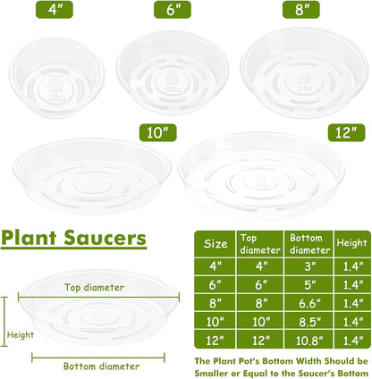Plant Saucer 30 Pack Plant Trays for Pots 6 Inch Plastic Plant Saucers for Outdoors and Indoors Clear Drip Trays for Potted Plants Flower Pot Plates to Catch Water Plant Drainage Dishes No Holes