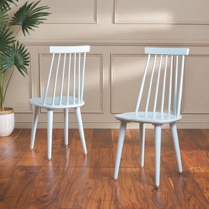 SAFAVIEH Furniture - Burris Side Chair Set of 2 - Pale Blue - Solid Wood - Modern Clean-Line Design - Ideal for Dining Room, Kitchen, Living Room, 17.7" Seat Height (AMH8511G-SET2)
