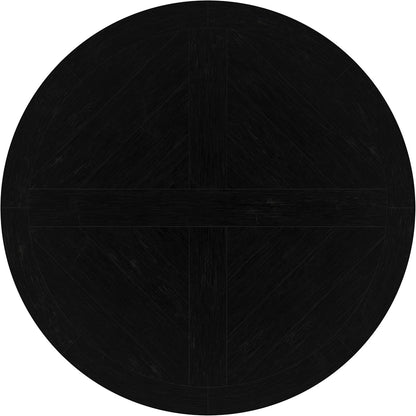 Coaster Home Furnishings - Florence - Pine Wood - Traditional Round Dining Table with Plank Top and Pedestal Base - Dining Room & Kitchen - 60 Inch - Black - 115530