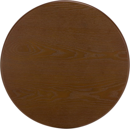 SAFAVIEH Home Collection - Rakoma Round End Table, Walnut Brown Accent Side Table with Woven Shelf (ACC2313A)
