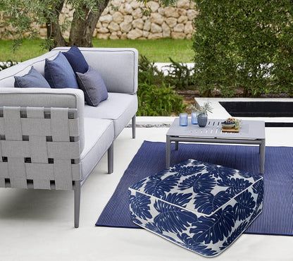 Outdoor Inflatable Footstool Ottomans Navy Leaves Square 23x9 Inch Patio Foot Stools and Ottomans Portable Footstool