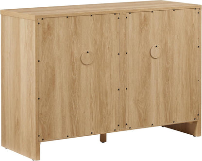 Crosley Furniture Kenji Record Player Cabinet with Vinyl Storage, Media Stand, Modern Home Organizer, Ash