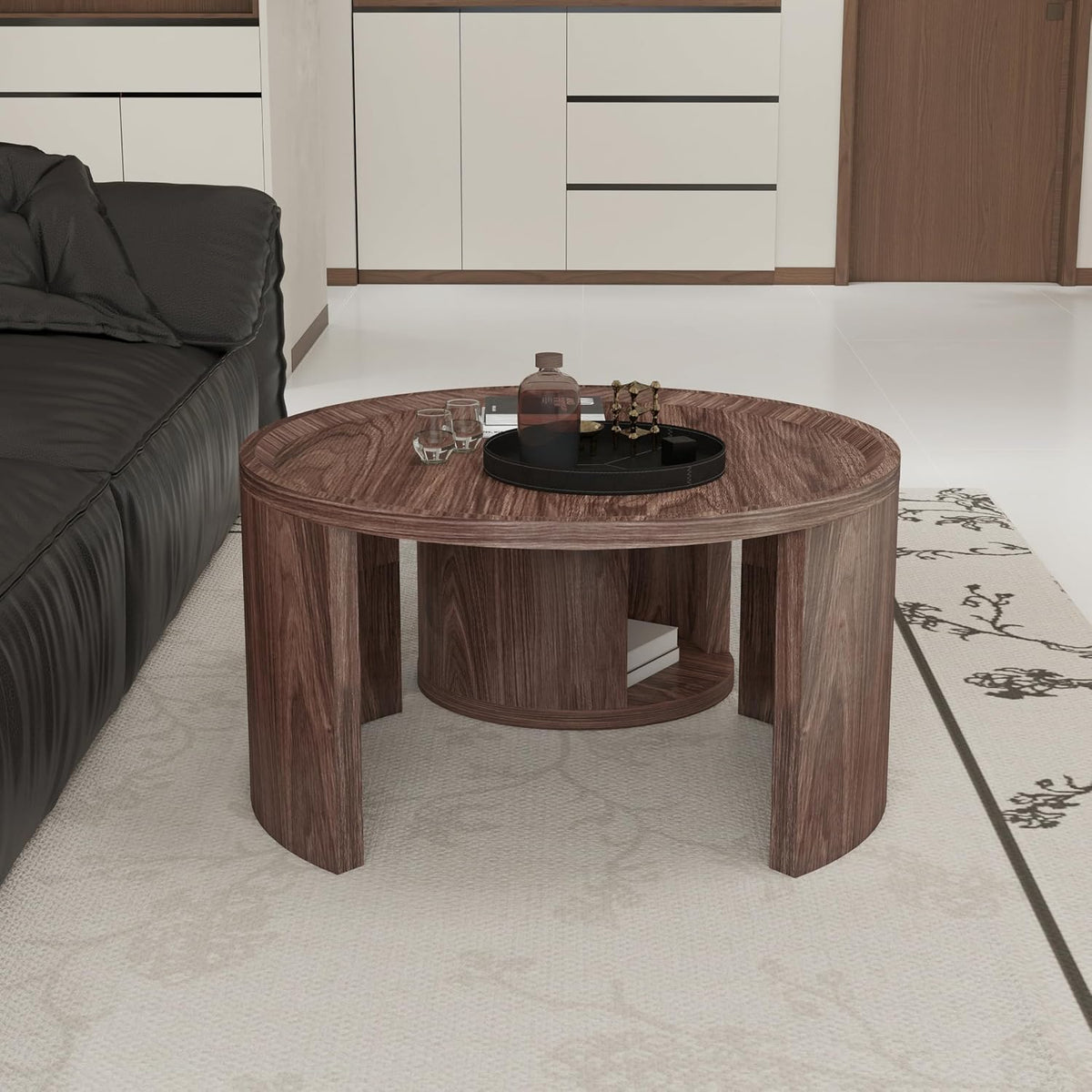 32" Anti-Slip Nesting Tables, Nesting Side Tables with Smooth Wood top, Nesting Coffee Tables with Minimalist Aesthetic for Modern Interior Home Spaces, Natural Wood