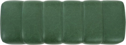 Christopher Knight Home Lamie 49.13" Faux Leather Upholstered Dining Bench, Wooden Entryway Bench, Long Sofa Footstool for Living Room, Bedroom End of Bed Bench, Green+Black