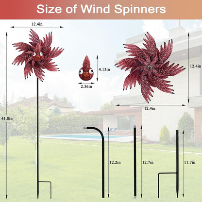 Wind Spinner Outdoor Metal Bird Decor Wind Spinner for Yard Lawn & Garden Decoration, 42 Inch
