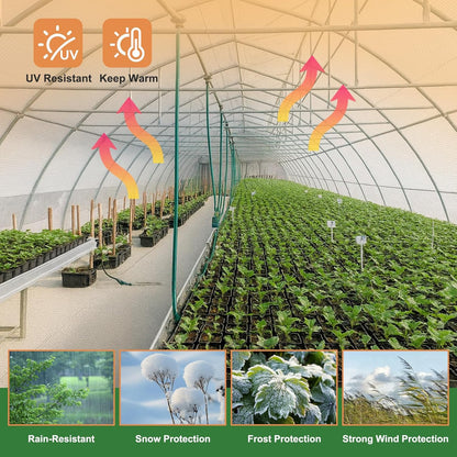 18 Mil Greenhouse Cover, 20x26 FT Clear Heavy Duty Greenhouse Tarp, UV Resistant Waterproof Green House Plastic Covering with Grommets for Garden, Farms, Nursery