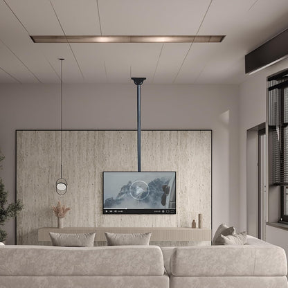 VIVO Black TV Ceiling Mount for 37 to 90 inch Screens, MOUNT-VC90-10 | Full Swivel, Telescoping Height Adjustment, 10ft Extension Pole, Fits Pitched/Vaulted Roof, Max VESA 800x400mm, Holds 110 lbs