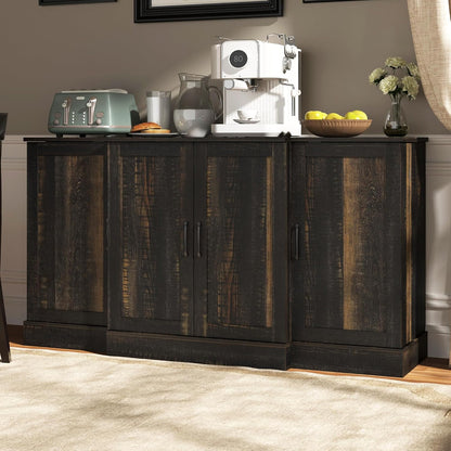 Buffet Cabinet with Storage,59" Large Farmhouse Sideboard Buffet Cabinet with Doors,Kitchen Buffet Storage Cabinet with Adjustable Shelves,Bar Station Table for Kitchen,Dining Room,Living Room