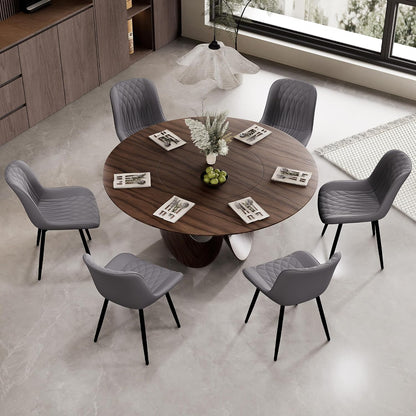 Rowill Dining Chairs Set of 2 Modern Faux Leather Kitchen Chairs with Thickened Metal Frame, Scratch-Resistant Upholstery,Widened Seat & Anti-Slip Pads, Cushioned Backrest for Kitchen,Dusty Blue