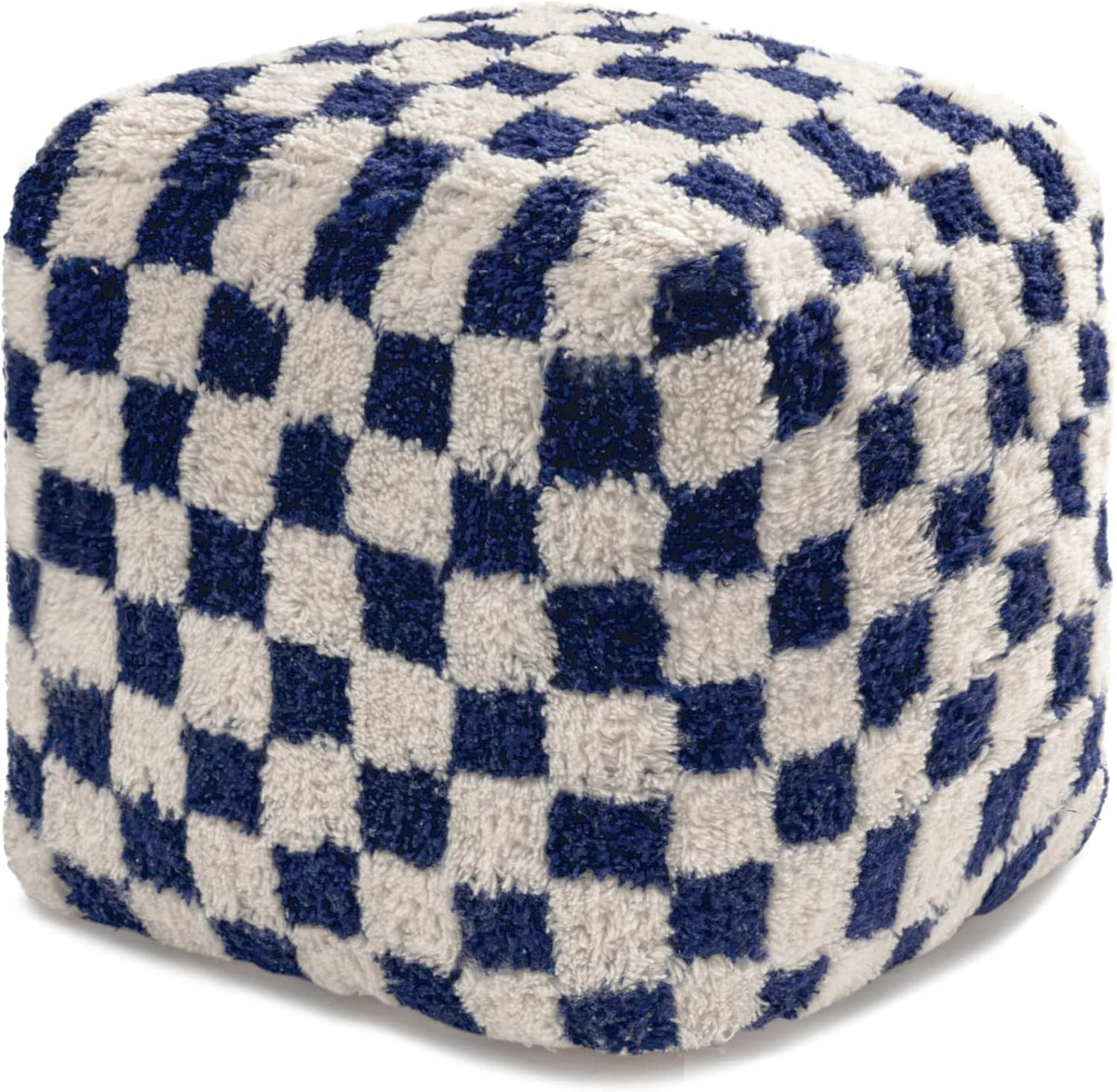 Anji Mountain Artisan Crafted Cotton Blend Pouf Ottoman | Versatile Floor Seating & Footstool for Living Room | Modern Boho Home Décor Accent | Filled Pouffe | Soft & Fluffy Ottoman Pouf, Lightweight, Decorative Floor Pouf Seating for Bedroom & Home