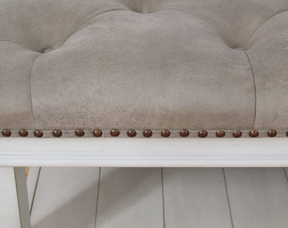Signature Design by Ashley Kanwyn French Country Upholstered Square Ottoman Coffee Table, Whitewash