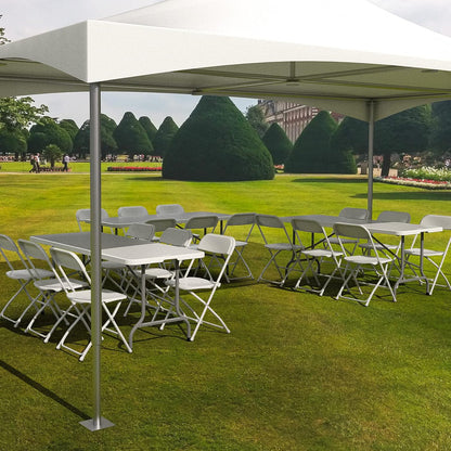 Bonnlo Folding Table 6ft, Portable Collapsible Plastic White Long Tables for Party, Camping, Banquet, Craft, Dining, Wedding, Outdoor and Indoor Use