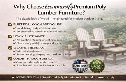 5 FT Cedar Amish-Made Porch Glider – 1000 lb Heavy-Duty Poly Lumber wood Roll Back Glider – USA Crafted HDPE Outdoor Seating Furniture - Stainless Steel Hardware – Smooth, Quiet Glide - CupHolders
