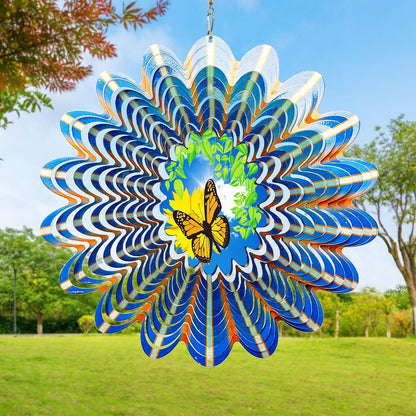 Animated Butterfly Wind Spinner | Stainless Steel Kinetic Wind Spinners 3D Hanging Sculpture, Outdoor Garden Decoration, Gift for Women/Mom/Wife/Grandma &Holiday