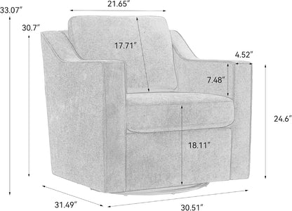 Swivel Accent Chairs Set of 2, 360° Swivel Armchairs with Deep Seat, Navy