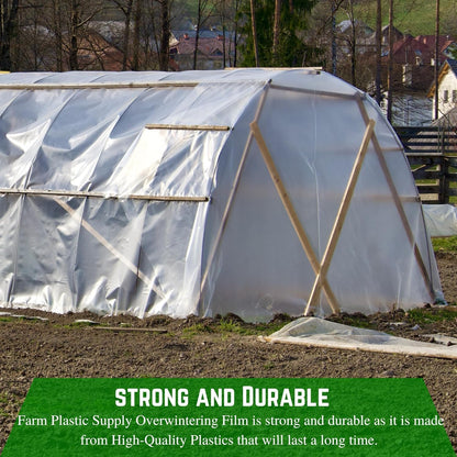 Farm Plastic Supply - 6 Mil White Plastic Sheeting - Overwintering Film, 6 Mil White Plastic Film, Greenhouse Plastic, Durable Plastic Sheeting (40' x 10')