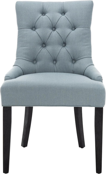 SAFAVIEH Home Collection - Abby Sky Blue Upholstered Dining Chair, Button Tufted Back, Nailhead Trim, Classic Accent Chair (MCR4701N)