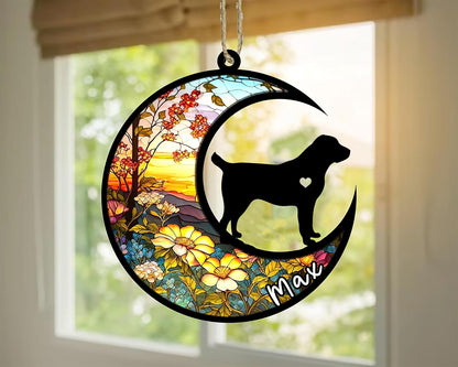 Personalized Dog Memorial, Custom Name Central Asian Shepherd Dog Christmas Ornament with Name, Custom Breeds, Pet Loss Light Catcher, Gifts for Lovers Loss of Pet Sympathy on Mothers Day Christmas