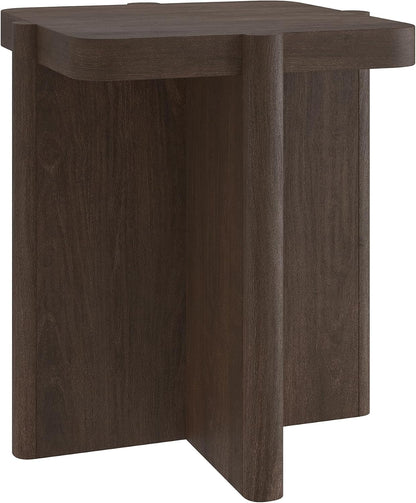 Henn&Hart 20" Modern Square End Table, Side Table, Nightstand with X-Base for Living Room, Office, Family Room, or Bedroom, Heritage Oak