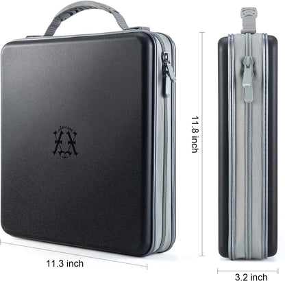 alavisxf xx CD Case, 224 Capacity Hard Plastic Organizer Holder for Car | Double Zipper Closure, Portable Handle, Heavy Duty, Anti-Slip Scratch-Resistant, DVD Storage, for Home Office Travel