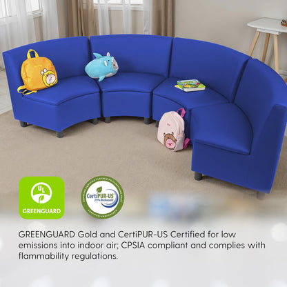 FDP Kid Comfort Collective Modular Corner Chairs with Sofa, 3-Piece Set - Navy