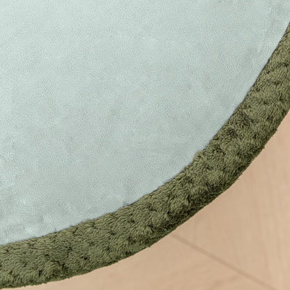 Poofieotto 20"x14" Round Foam Stuffed Pouf Ottoman - Modern Floor Foot Rest & Seating for Living Room, Bedroom, or Couch - Stylish Home Decor Accent (Deep Green)