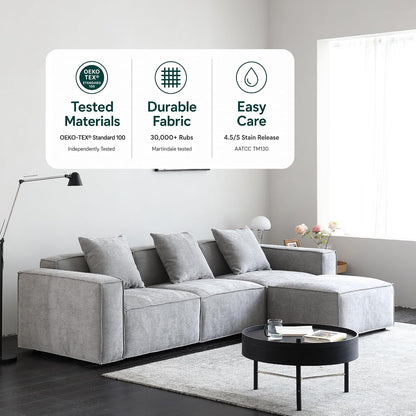 Acanva Zola Modular Sectional Living Room Sofa Set, L-Shape
