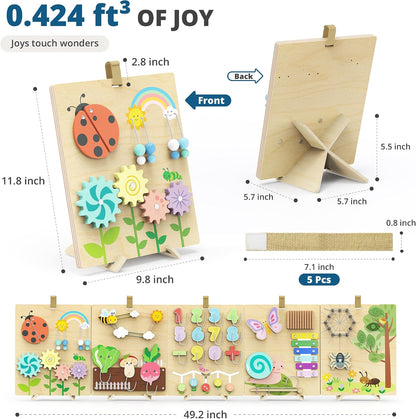BlueWood Pikler Triangle Set Blue with Cushion and Wooden Busy Board