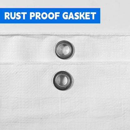 Tarp 10x30 ft Heavy Duty 12mil 100% Waterproof High Durability Multipurpose,Uv Resistant,White Tarp Suitable for Swimming Pools, Boats, Camping, Courtyards, Etc -by MVPNET