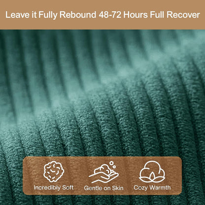 Single Couch Sofa for Small Spaces, 2-in-1 Single Sofa with Soft Corduroy Foldable Chair Lounger Sleeper Sofas for Small Apartment, Living Room, Home Office (Green, 35.43" Single Sofa)
