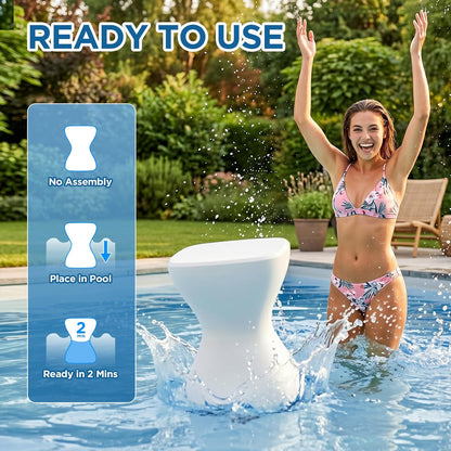 18" Pool Stool for Underwater, Pre-Weighted No-Assembly in-Pool Bar Stool, Adjustable Feet, Vinyl-Safe for Underwater Seating, Swim Up Chair for Shallow Sun Shelf (1 Pack)