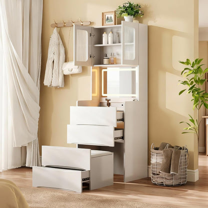 GOWE Vanity Table Set with Storage Adjustable Modern Contemporary for Bedroom Furniture