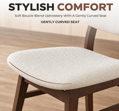 Dining Chairs Set of 6, Mid-Century Modern Dining Room Kitchen Dinner Chairs, Upholstered Vanity Living Room Chairs, Open Back and Padded Seat for Home/Kitchen/Living Room/Bedroom