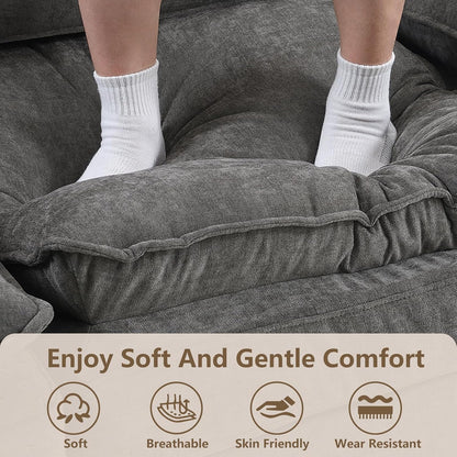 Modular Sectional Couch for Living Room, U Shaped Comfy Sofa | Comfortable Foam Cushions, Sturdy Frame, Appealing Look, Easy Assembly, Soft Chenille Fabric, Movable Ottoman, Dark Gray
