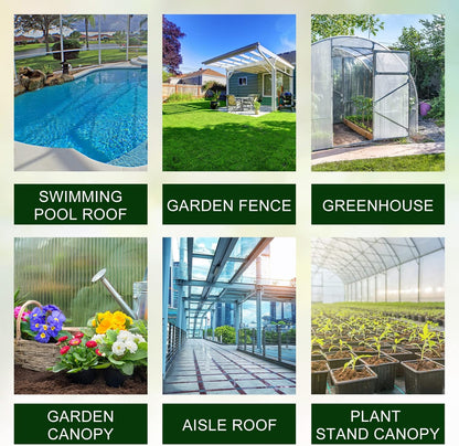Tatuo 6 Pack 4' X 2' X 0.16'' Polycarbonate Greenhouse Panels Polycarbonate Sheets Twin-Wall Roof Panels Waterproof UV Protected Clear Corrugated Plastic Roofing for Greenhouse Replacement